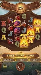 Wild Bounty Showdown · Mengecek nilai nominal pada kotak saldo, taruhan, dan menang.